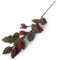 Gry & SIF Stechpalme, Mistel-Zweig aus Filz, Flexibler Stiel, Deko-Zweig für Vase, handgemachte Weihnachtsdeko I 1x Stechpalme, 60cm
