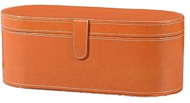 BBTISG Hair Dryer Storage Box, PU Leather Hair Dryer Travel Case Storage Box 33.5 * 13.5 * 13cm Travel Hard Case for Hair Dryer Hot Air Brush Hair Curler (Orange)