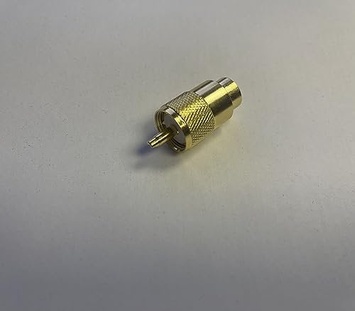 CB RADIO ANTENNA COAX CONNECTOR SOCKET ADAPTER GOLD RG58 PL259 6mm UHF 50 OHM (6mm, 2)