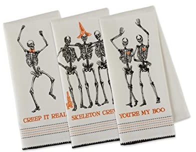 Horror-Shop Skelett Halloween Geschirrtuch