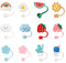 SYEYCW 12 Pcs Adorable Silicone Straw Tips Cover, Drinking Straw Caps, Reusable Plug, Dust-Proof Protector for 6-8mm Straws