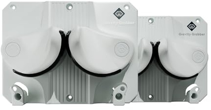 Gravity Grabber, The OG, Lot de 2 supports muraux pour ski et snowboard, organiseur de rangement intérieur pour garage et maison, pour skis/planches/bâtons, qualité supérieure, peu encombrant, blanc