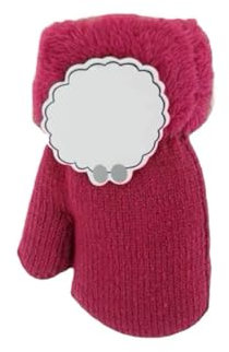 HomeRelax&Style Kinder Fäustlinge » Winter Teddy Handschuhe | Kinderhandschuhe weich gefüttert | Strickhandschuhe warm (Purpurrot)