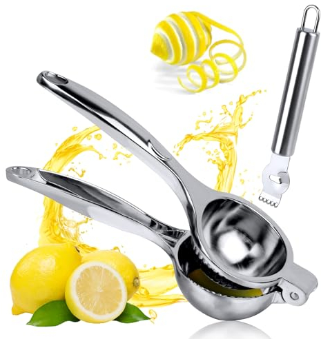 JOPHEK Zitronenpresse Handpresse, Zitruspresse Manuell, Schweres Saftpresse Manuell, 7cm Durchmesser Lemon Squeezer für Küche, Bar, Restaurant, Sicher und Langlebig - Spülmaschinenfest (2)