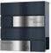 Graviers Design Briefkasten mit Zeitungsfach in Anthrazit RAL 7016 - Postkasten personalisiert Edelstahl Name Straße Hausnummer - Wandbriefkasten Briefbox mit Schloss Design 1