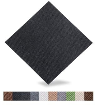 Hiseng Teppichfliesen Selbstklebend 30x30cm - 10/20/30 Stück Teppichfliesen Selbstliegend Rutschfeste Strapazierfähig Teppich Bodenbelag für Büro Wohnzimmer Schlafzimmer (10 Stück,Grau schwarz)