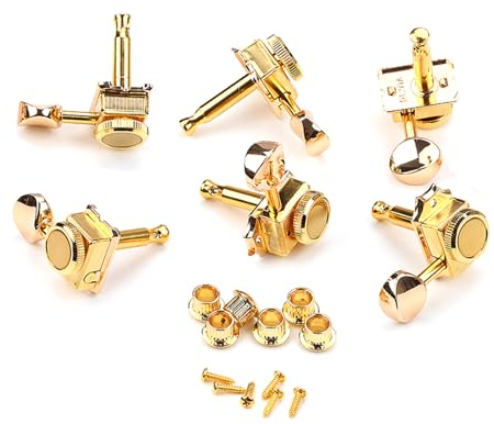 6-in Line Mechaniken Für Vintage E Gitarre Gitarren Locking Mechaniken Stimmschlüssel Wirbel Gitarrenzubehör Einfach Zu Bedienende Gitarren Stimmschlüssel Wirbel