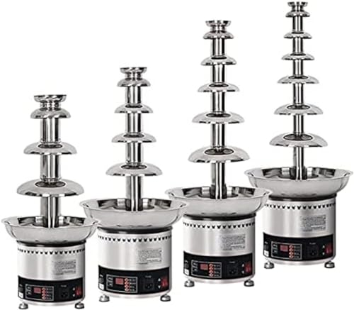 XARONF Chocolate Fondue Fountain, Stainless Steel Adjustable Temperature Chocolate Melting Pot For Celebration/Wedding/Birthday/Christmas(5 Tiers)
