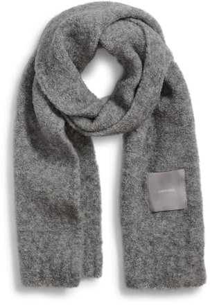 Calvin Klein Damen Soft Boucle Cold Weather Knit Scarf Winterschal, Heather Mid Grey, Einheitsgröße