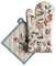 Maison d' Hermine Ofenhandschuh(19cm x 33cm) & Topflappen(20cm x 20cm) Set aus 100% Baumwolle, hitzebeständig zum Grillen, Ostern, Kochen, Backen, Grillen, Dalida – Frühling/Sommer