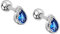 Ohrstecker Kupfer, Ohrstecker Damen Blau mit Tropfenförmigem Blauem Zirkonia Ohrringe Damen 4.2 x 0.8 mm