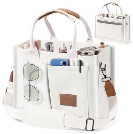 Canvas Tasche Damen Handtasche Umhängetasche Tote Bag Shopper Taschen Schultertasche Stoffbeutel Handbags Strandtasche Beach Handtaschen Laptoptasche Shoulder Tragetasche Aesthetic Damentaschen Beige