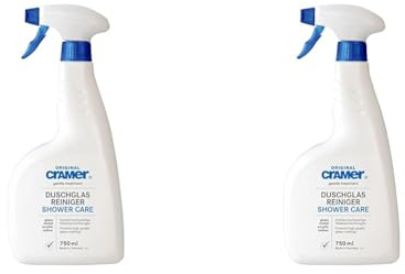 Cramer Duschglas-Reiniger 750 ml gegen Kalk und Schmutz - für Glasdusche, Duschkabine - besonders schonender Spezialreiniger für beschichtete & unbeschichtete Glasoberflächen (Packung mit 2)