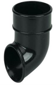 68mm Round Gutter Pipe Shoe | Guttering Pipes and Fittings - Black (Pack of Two)