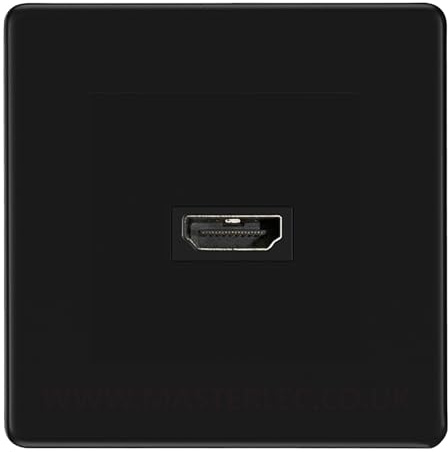 BG Nexus Screwless Matt Black 1 Gang HDMI Socket Black Insert