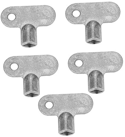 Homoyoyo 5stücke Heizkörperschlüssel Aus Zinklegierung in Silber Entlüftungsschlüssel Für Heizkörper Wasserhahnschlüssel Mit Vierkant-steckschlüssel Für Sanitäranwendungen