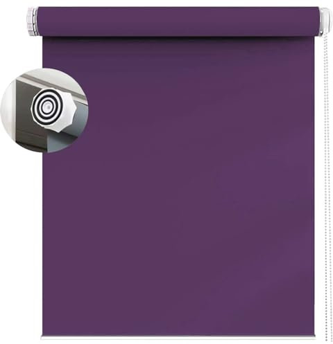 Persianas térmicas moradas de 80 x 90 cm, fácil de instalar, sin taladros, perfectas para sala de estar y cocina, kit de montaje completo incluido, persianas de bajo consumo