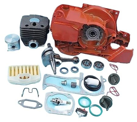 RFVBG 50mm Cylinder Piston Crankcase Crankshaft Bearing Air Filter, for Husqvarna, 362 365 371 372 Chainsaw Oil Fuel Cap Filter Gasket Garden Fuel Tank Cap