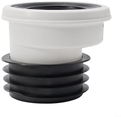 Ugello di collegamento WC in PVC, tubo di scarico dritto, design eccentrico, connettore per WC con guarnizione in gomma, opzioni offset da 0 mm, 2 cm, 5 cm, 10 cm, montaggio regolabile per sistema