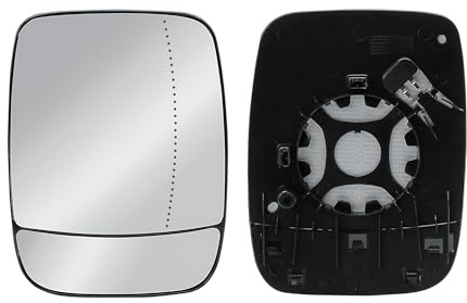 Cristal de espejo retrovisor derecho calefactado de repuesto para el lado del copiloto, con placa trasera, para Renault Trafic, Nissan NV300, Opel Vivaro, Fiat Talento 2014-2022