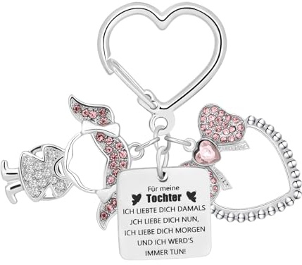 ORIZMA Mutter Tochter Geschenk Schlüsselanhänger - Vater Tochter Geschenk für Töchter Geschenke Von Mama Weihnachten Geburtstagsgeschenk Edelstahl Liebste Töchter