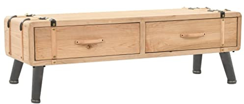 IBUQDDV TV-Schrank Massivholz Tanne 120x33x35 cm Retro Stil Lowboard mit Schubladen für Wohnzimmer Dekoration