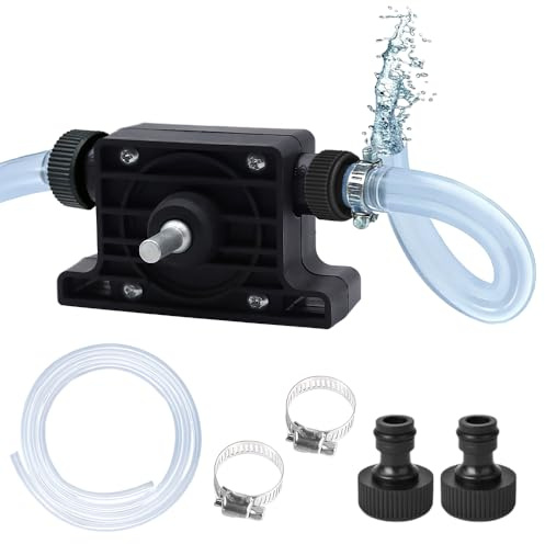 NAVESO Pompe A Eau,Mini Pompe A Eau pour Perceuse Sans Fil avec Tuyau de 2 m, Pompe Perceuse à Pompe électrique Portable pour Maison, Jardin, Piscine, Fontaine