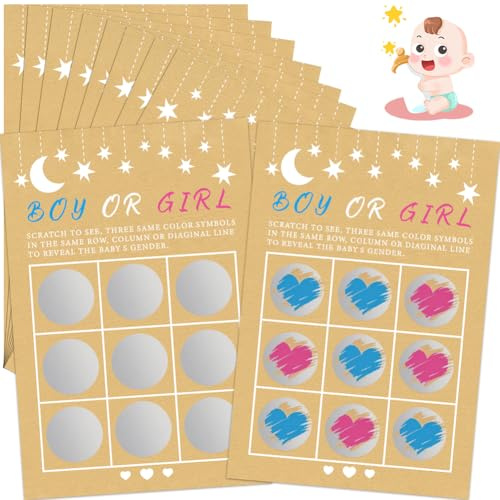 SZJFYMQ 10PCS Cartes Gender Reveal à gratter pour Une Annonce Originale du Sexe de – Gender Reveal Party – Moment de surprise – Fille ou garçon - (Garçon)