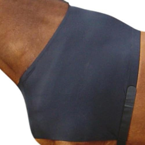 Vilgftyiet Anti-Rub Equestrian Stretch-Weste für Pferd, Schulter- und Brustschutz, atmungsaktive elastische Decke mit Spandex-Stoff, 70 x 60 cm, Schwarz