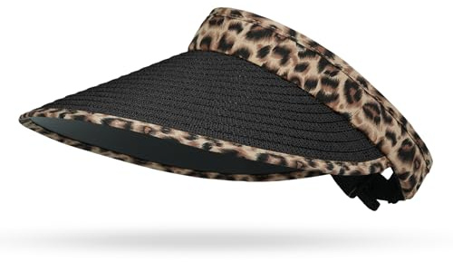 Clape Summer Sun Visors for Women Straw Wide Brim Sun Hat UV Protection | Open Top Beach Hat,Women Accessories,Visor Hat for Travel,Vacation,Cycling,Gardening