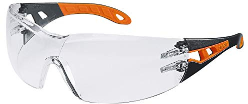 Uvex Pheos Schutzbrille - Supravision Excellence - Transparent/Schwarz-Orange