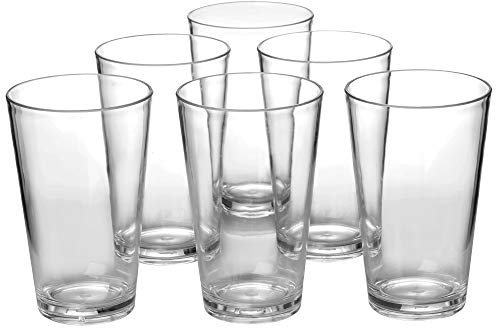 Bicchieri classici da 500 ml, in plastica, lavabili in lavastoviglie, senza BPA, trasparenti, set di 6 bicchieri da cena di alta qualità