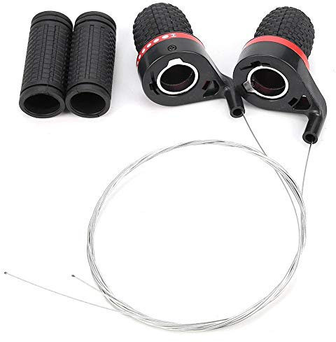 Yosoo Shifter de Vitesse de vélo, poignée de dérailleur de vélo, Changement de Vitesse de poignée de Torsion de vélo pour vélo de Montagne ou Changement de Vitesse de vélo (Rouge + Noir)