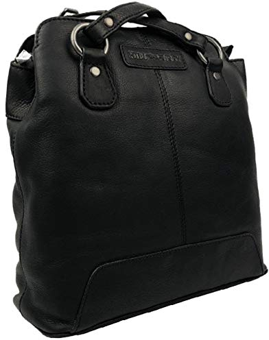 Hill Burry Leder Rucksack Damen Schulrucksack Reiserucksack Tagesrucksack Casual Backpack Daypacks schwarz