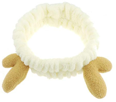 Glamour Girlz Ältere Mädchen Kleiner Kopf Damen Plüsch Festlich Warm Winter Fasching Stirnband Haarband Rentier Hirsch Geweih Ohren (Creme Beige)