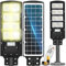 Retoo Solar Straßenlampe mit Motion Sensor, Wasserdichtes 6000K Weiß LED Straßenlaterne mit Fernbedienung, Sicherheitslicht für Außen Dämmerung bis zum Morgengrauen für Parkplatz, Hof, Garage (360)
