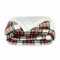 Coperta Plaid Tartan in Pile Coral e Sherpa - Dimensioni Varie W462 Una Piazza e Mezza Panna