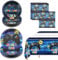 Ensemble de fête de jeu vidéo - Assiettes et serviettes jetables de 17,8 cm et 22,9 cm, nappe, fournitures de fête d'anniversaire pour garçons et adolescents, 61 pièces