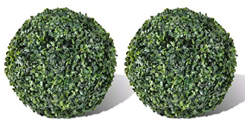 BuchsbaumKugeln 2 Stk. Künstlich Formschnitt-Kugel, Yumeng Buchsbaumkugel Künstlich, Kunstpflanze, Buchsbaum Schablone Kugel, Künstliche Pflanzen, 27 cm