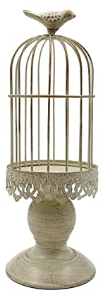 Dekorative Vogelkäfig Kerzenhalter, Vintage Kerzenhalter, Hochzeit Kerze Mittelstücke für Tische, Metall Kerzenhalter Home Decor (White-small)