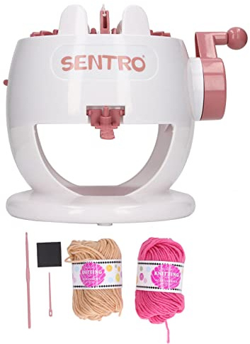 Syrisora Strickmaschine, 22 Nadeln, 2 Farbschnüre, Intelligenter Webstuhl, Strick-Rundwebstuhl, Strickmaschinen-Kit Erwachsene und Kinder, Handbetriebenes, Rotierendes, Rundes