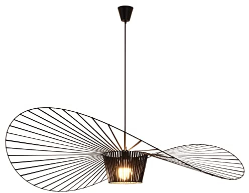 CHNB® Vertigo Lampe Schwarz 80CM Modern Vintage Pendelleuchte Hängend Hängelampe Geeignet FüR Esstisch Wohnzimmer Schlafzimmer Kronleuchter Lampen (Φ 80 CM)