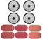 Lot de 4 patins de ponceuse pour Ma-ki-ta BO5031/BO5010, 12,7 cm, 8 trous, avec 60 disques de ponçage orbital, grain 120/180/400