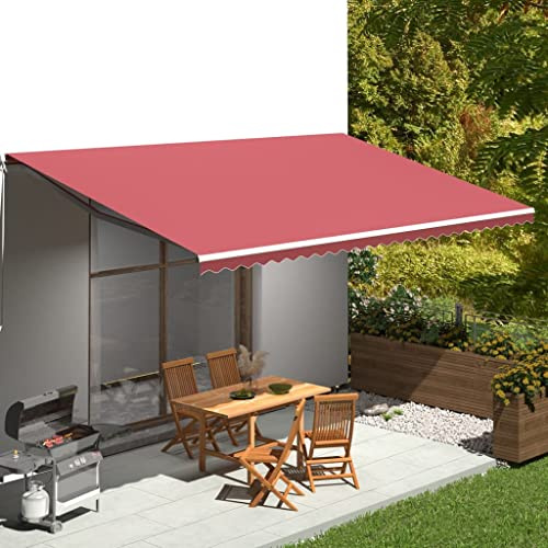 puraday Tissu de rechange pour store 6x3 m Housse pour auvent Bourgogne Tissu pour marquise Imperméable Polyester avec revêtement PU