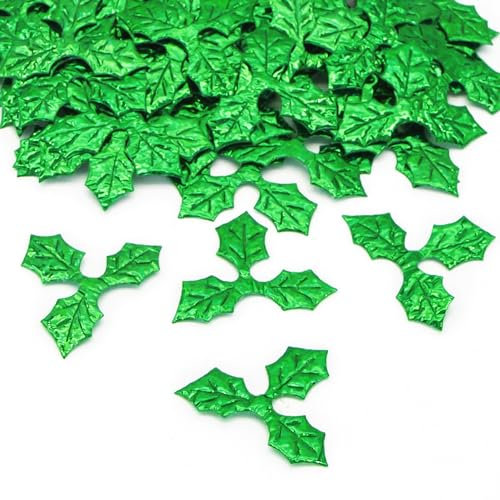 ALLY-MAGIC Artificial Holly Berries Leaves, 100pcs Christmas Simulation Holly Berries with Green Leaves for Christmas Card, Gift Tags, Table, DIY Craft Decorations (3.7cm) Y3HGLY (B)
