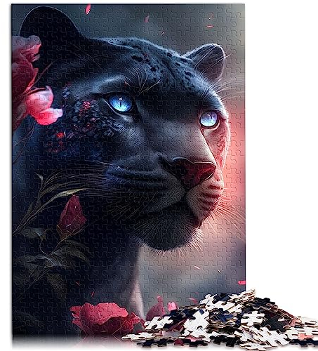 Puzzle für Erwachsene 500 The Pink Black Panther Holzpuzzlespiele Spielzeug Geschenk 38x52cm Puzzles für Kinder