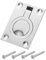 sourcing map Flush Ring Pull Handle 1Pcs 63 x 44 mm - 316 Stainless Steel Square Recessed Door Pull with Screw Hidden Door Latch for Marine Yacht Luke Furniture