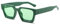 WDZAYXC Vintage Rechteckige Sonnenbrille für Damen Herren Chunky Rectangle Sunglasses Retro Brille UV400 Schutz(Grün)