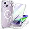 Miracase Magnetic Case for iPhone 14 Plus Case 6.7-Inch, Full Body Bumper Case Compatible with Magsafe and Built-in 9H Tempered Glass Screen Protector + Camera Lens Protector (Clear)