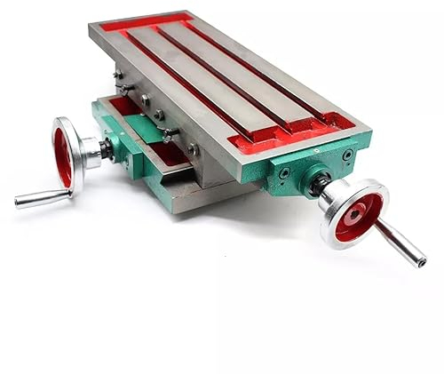 Tagtuell Taladro de mesa en cruz de 450 mm, tornillo de banco profesional de metal de hierro fundido para taladro de columna, mandíbulas anchas y uso versátil, mesa de fresado con eje X de 23 cm, eje